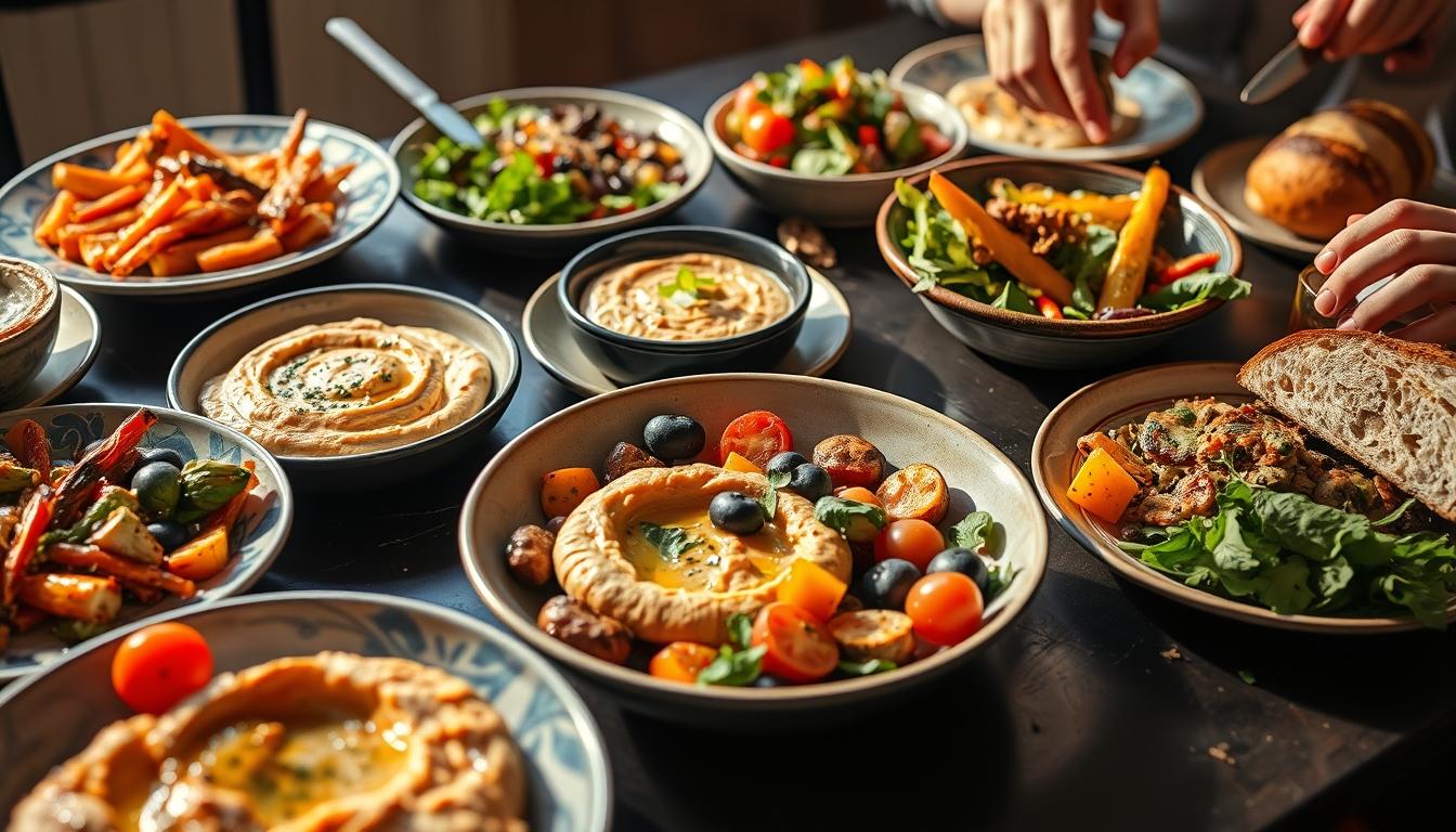 Measured baking ingredients prepared on a counter
